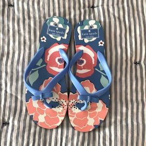 Kate Spade floral flip flops